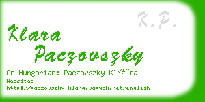 klara paczovszky business card